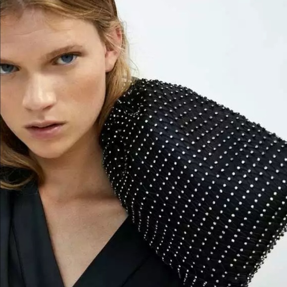 ZARA BUCKET BAG WITH RHINESTONES - Picture 5 of 7